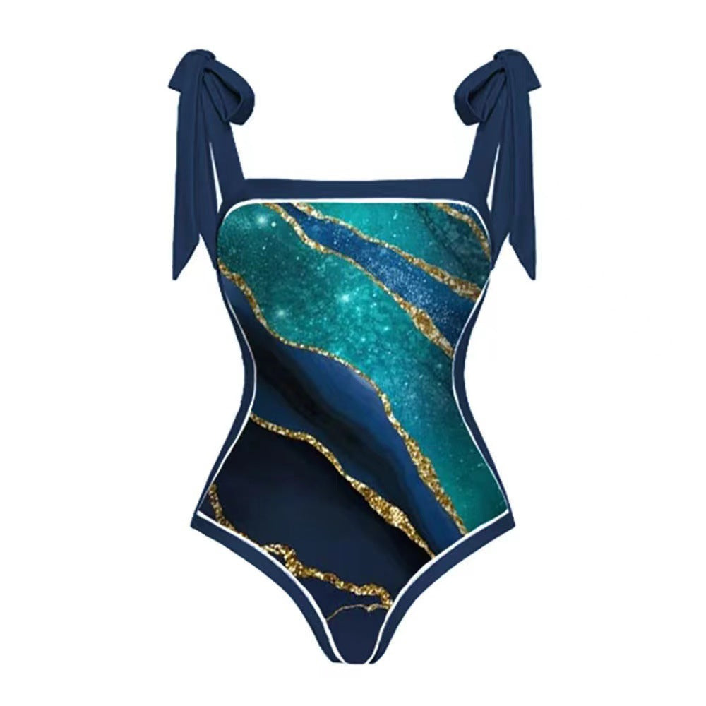 Women's swimsuit with elegant wrap skirt Mune Fashion 1782104434