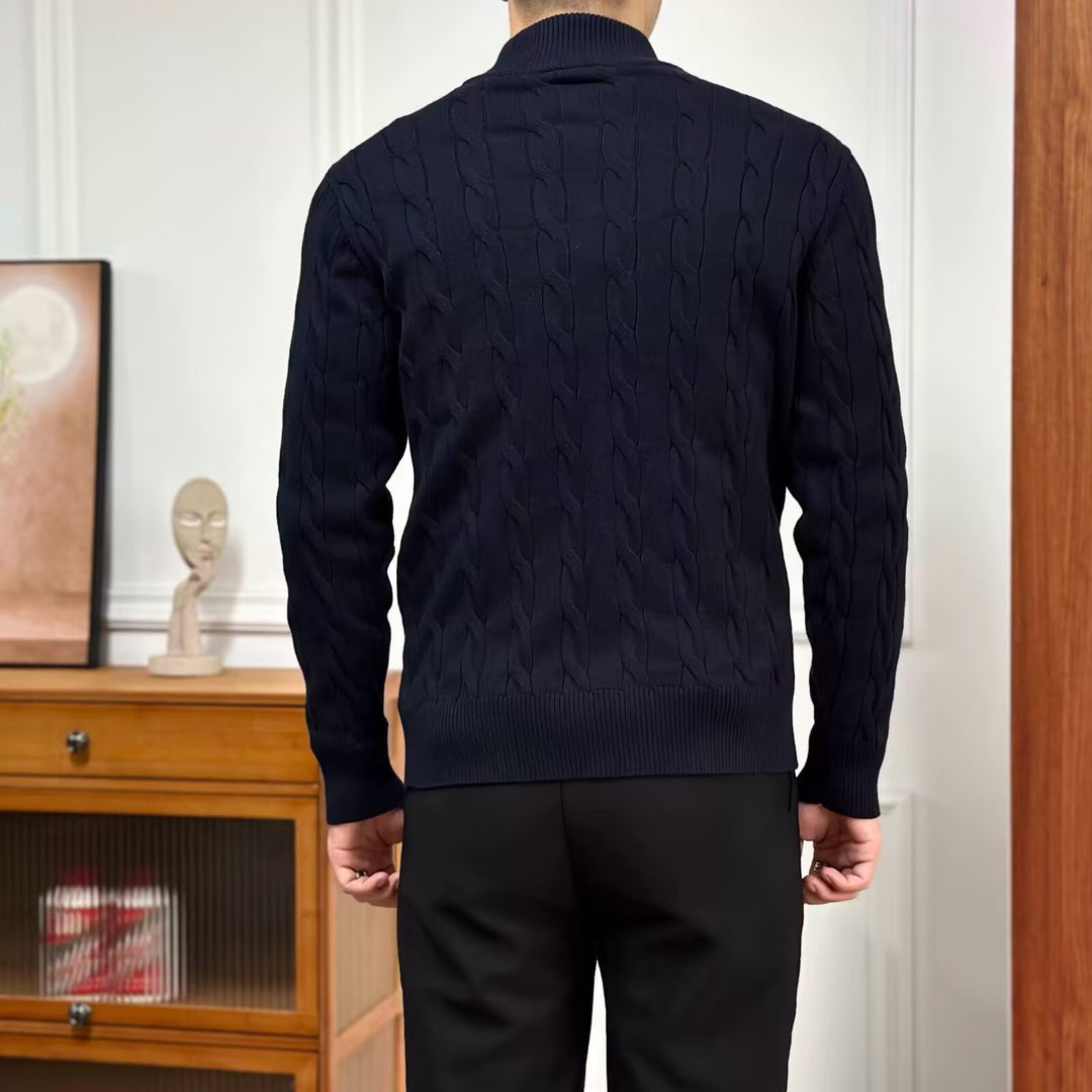 Men's High-Quality Knit Sweater with Zipper Mune Fashion