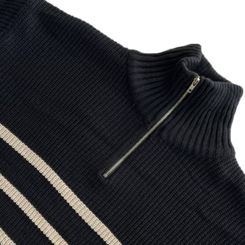 Men's Cozy Chunky Knit Sweater with Half-High Collar Mune Fashion