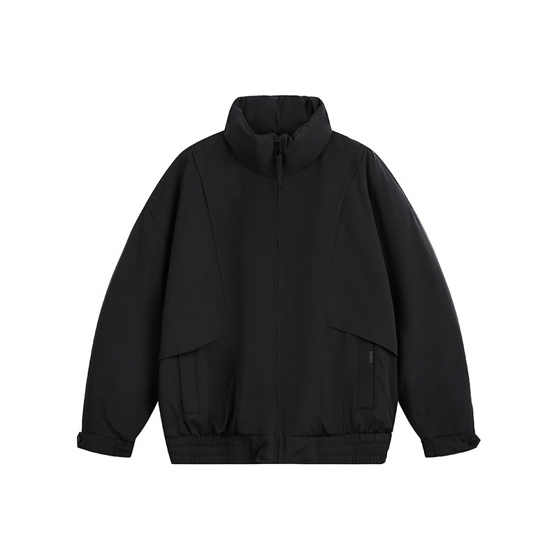 Men's Lightweight Windproof Urban-Utility Bomber Jacket with Stand Collar and Elastic Hem Mune Fashion