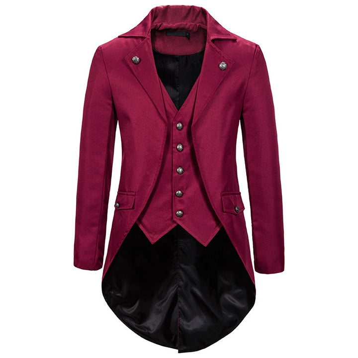 Men's Victorian Tailcoat with Integrated Waistcoat and Swallowtail Mune Fashion