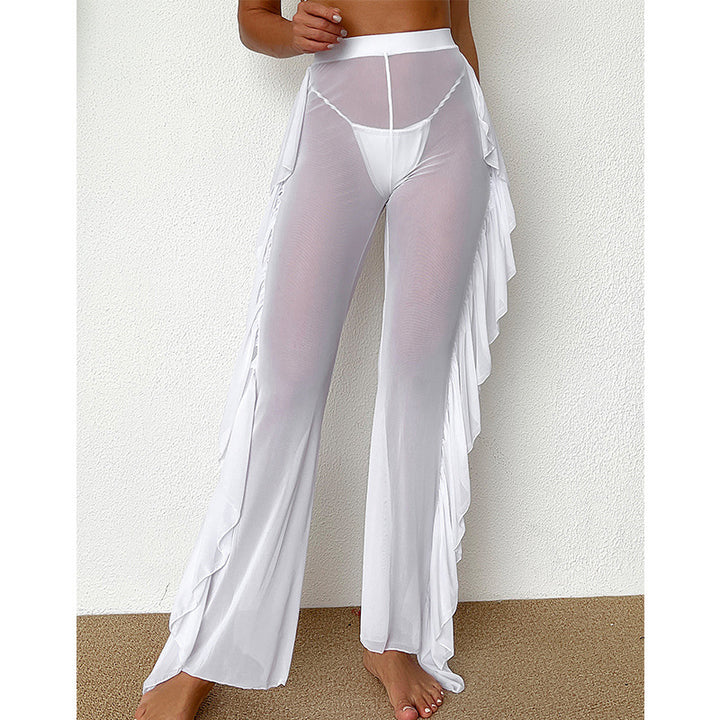 Ladies Elegant Beach Pants with Playful Ruffle Details Mune Fashion