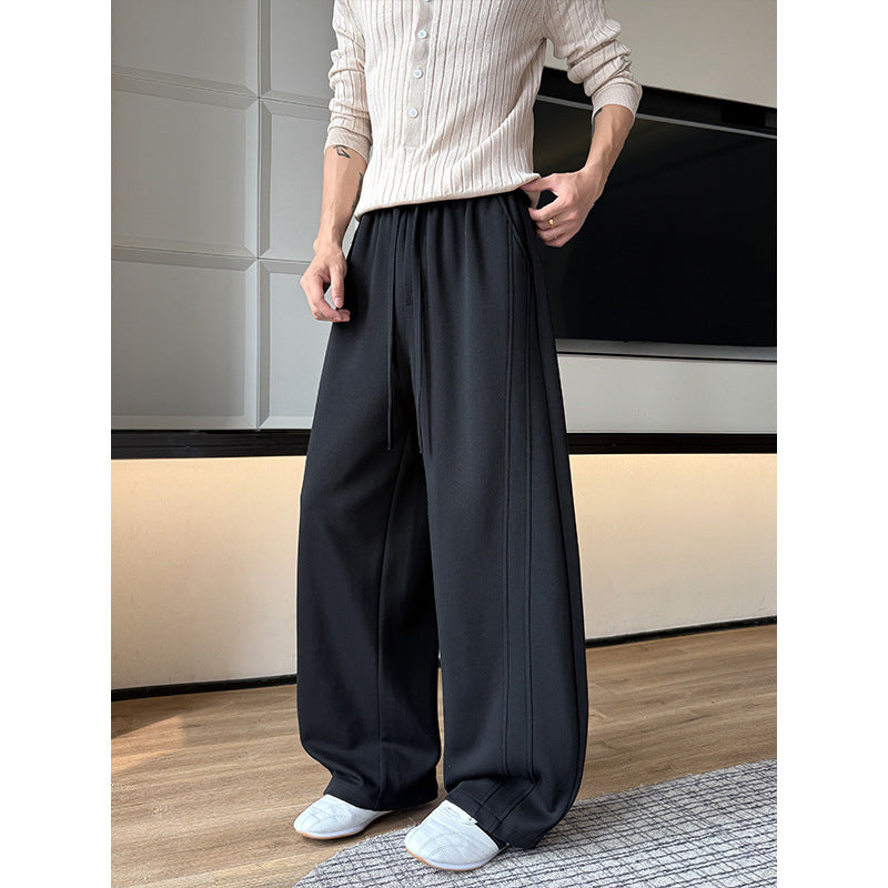 Men's Extra Wide Relaxed Lounge Pants made of breathable jersey with drawstring Mune Fashion