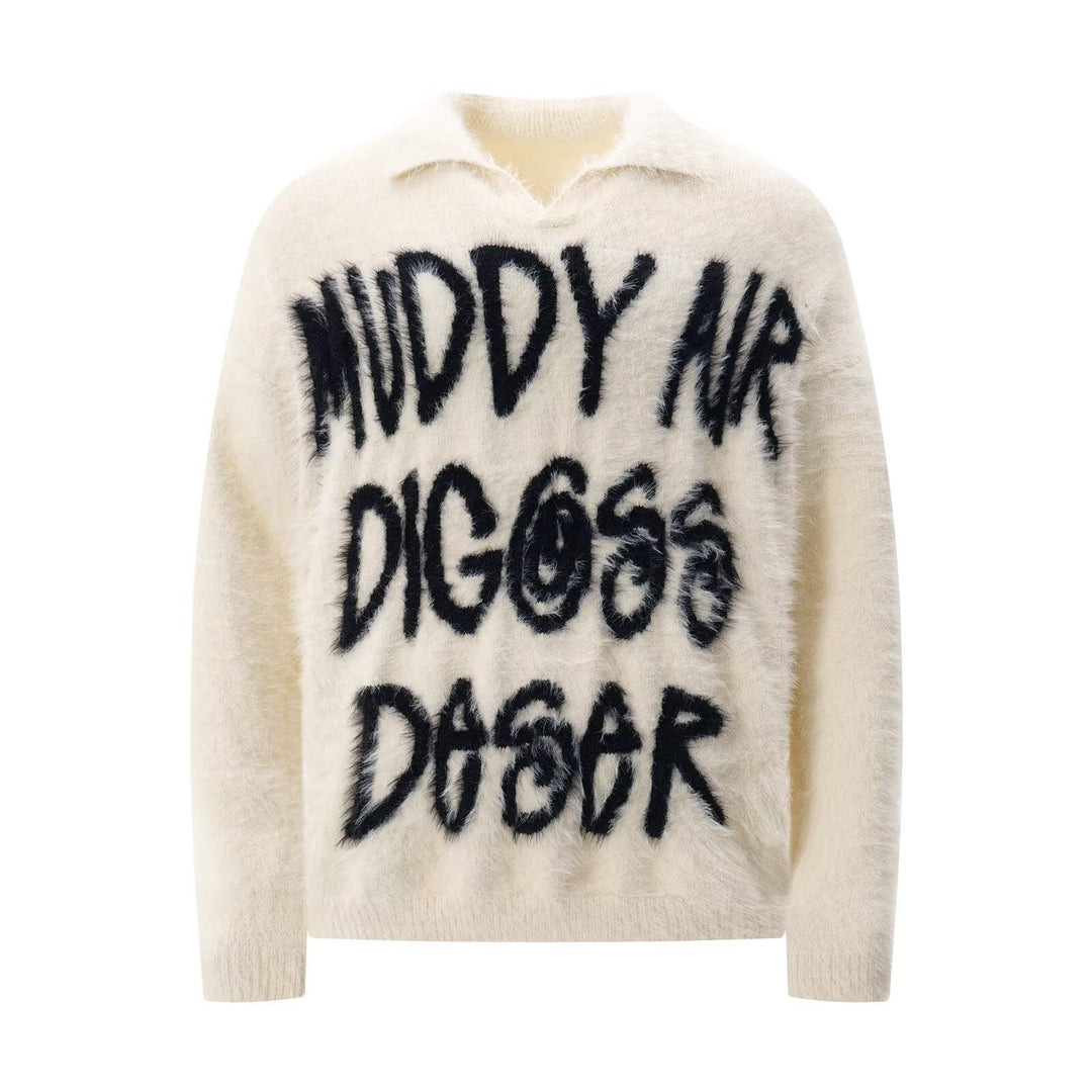 Women's Trendy Sweater with Unique Writing Mune Fashion