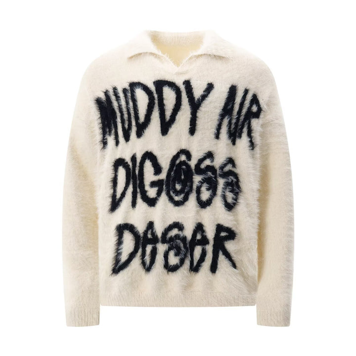 Women's Trendy Sweater with Unique Writing Mune Fashion