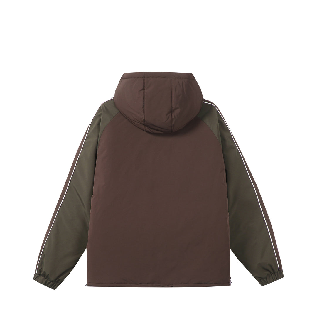 Unisex Short Cut Quilted Hooded Jacket with Reflective Piping and Drawstring Hem Mune Fashion