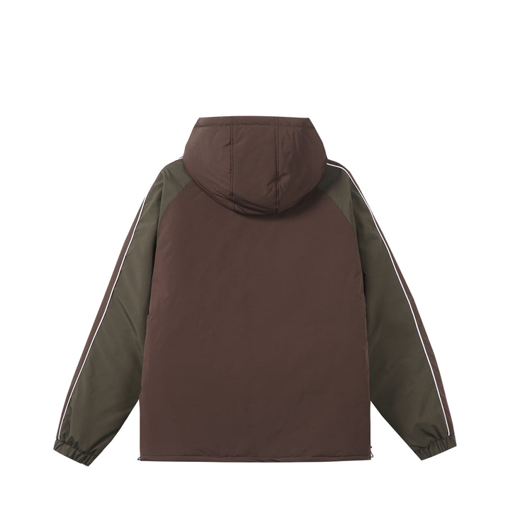 Unisex Short Cut Quilted Hooded Jacket with Reflective Piping and Drawstring Hem Mune Fashion