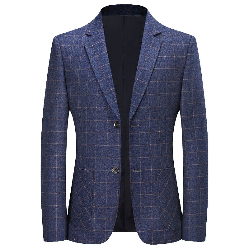 Men's Checked Slim-Fit Blazer Made of Wool Blend Mune Fashion