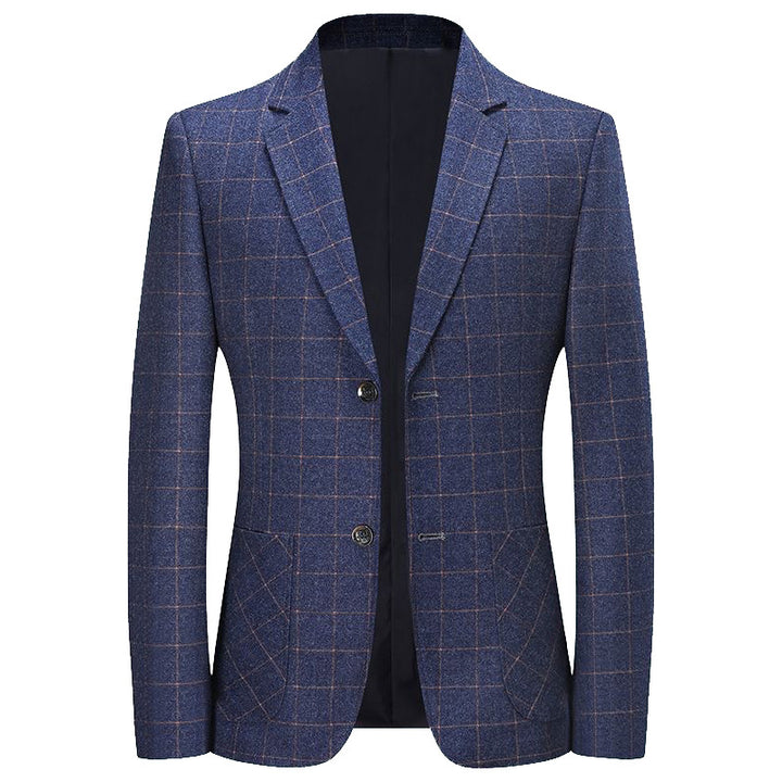 Men's Checked Slim-Fit Blazer Made of Wool Blend Mune Fashion