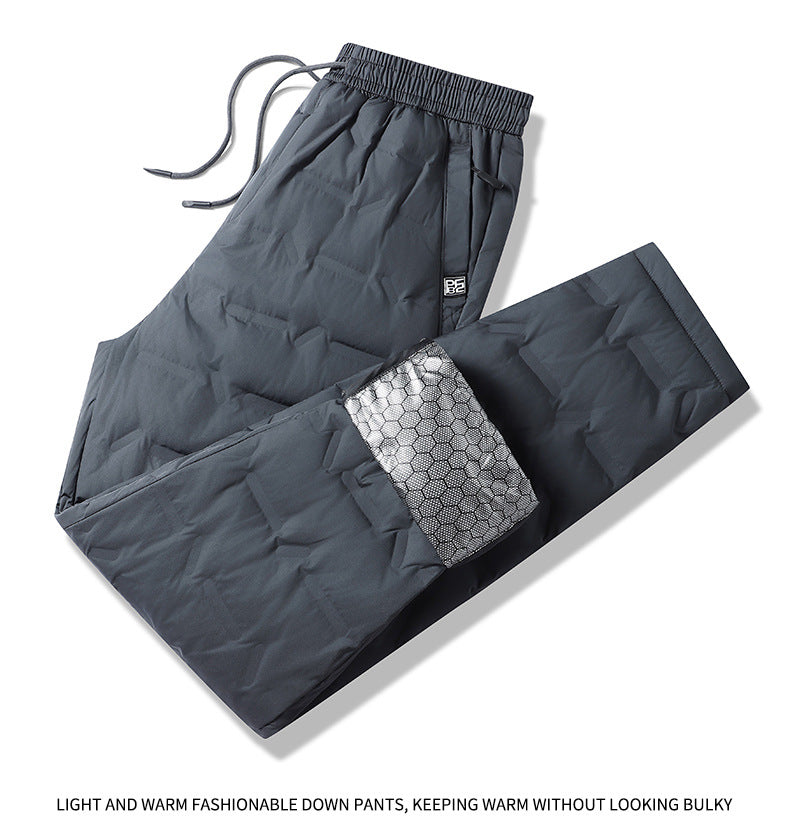 Men's Padded Thermal Pants with Quilting, Elastic Waistband and Zipper Pockets Mune Fashion