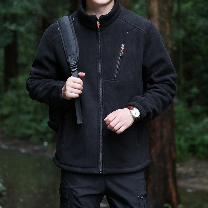 Men's Technical Fleece Jacket with Stand-up Collar, Chest Zip & Reinforced Front Pockets Mune Fashion