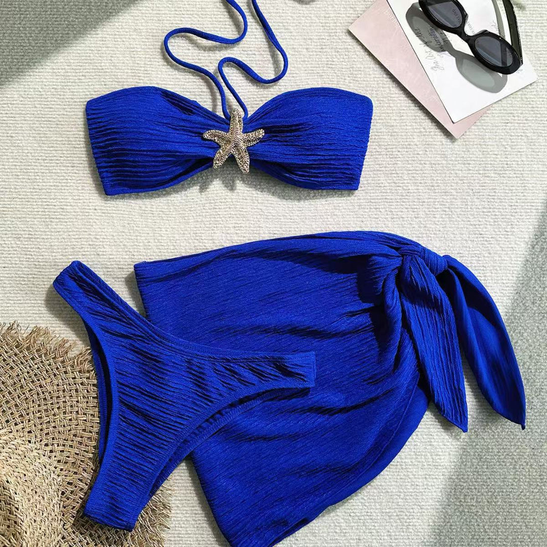 Ladies bandeau bikini with stylish wrap towel Mune Fashion