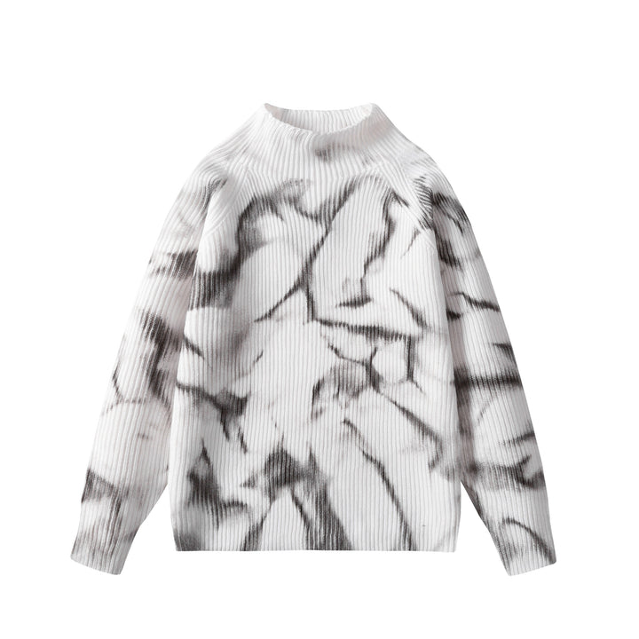 Ladies' Stylish Sweater with Elegant Marble Pattern Mune Fashion
