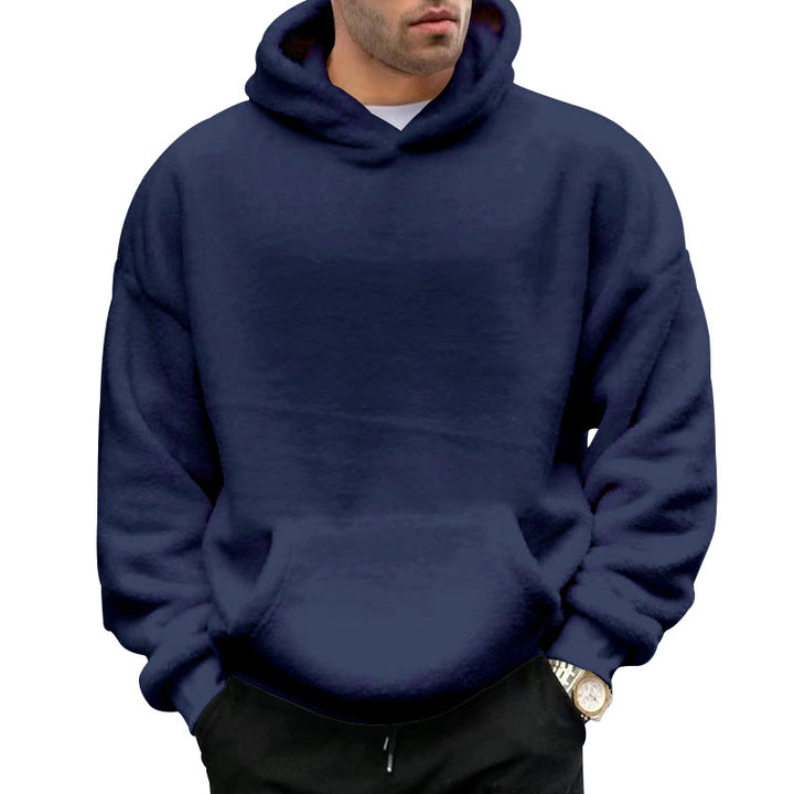 Men's oversized fleece hoodie with kangaroo pocket and dropped shoulders Mune Fashion