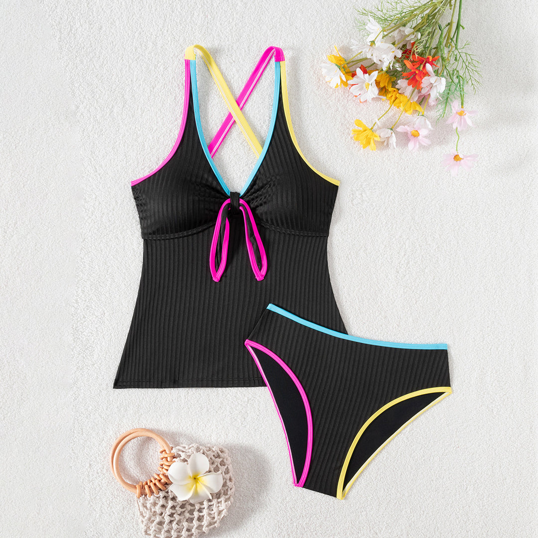 Ladies sporty tankini with color contrasts Mune Fashion