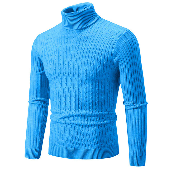 Men's turtleneck sweater with cable knit and slim fit Mune Fashion