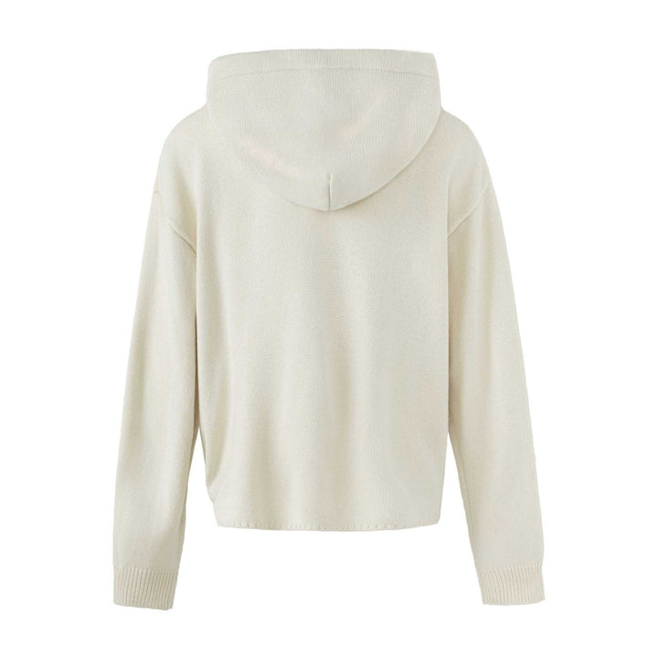 Women's Hooded Cardigan with Military Decorative Buttons and Zipper Mune Fashion