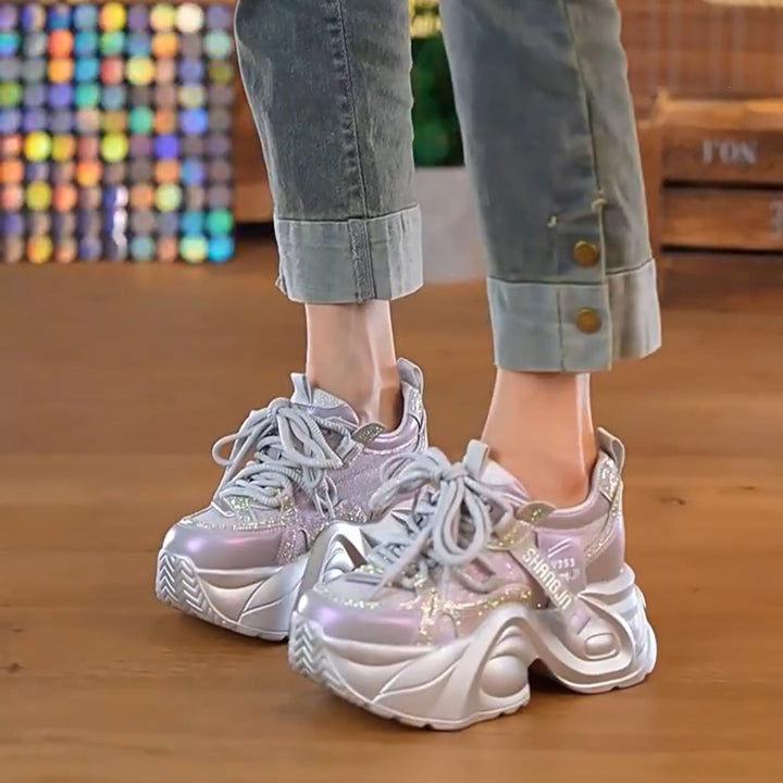 Ladies Chunky Sneakers with reflective elements and innovative cushioning Mune Fashion