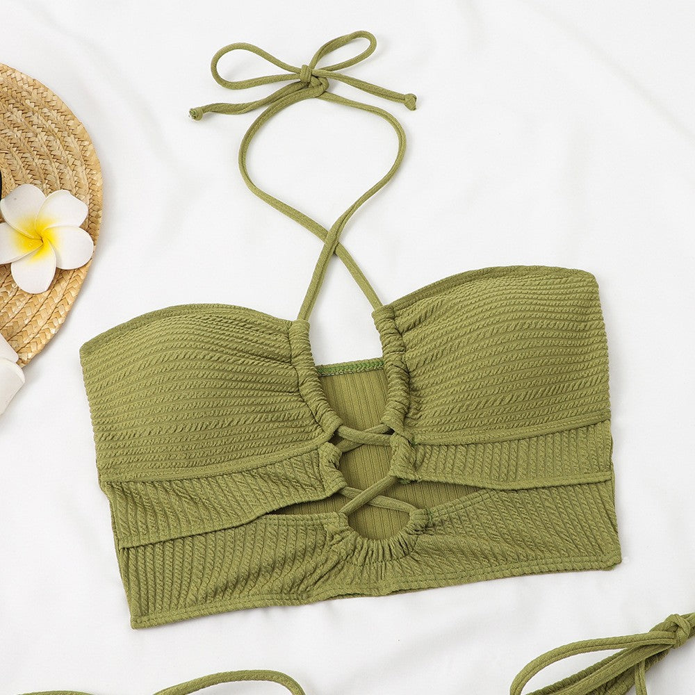 Women's bikini set with sophisticated rib design and adjustable tie system Mune Fashion