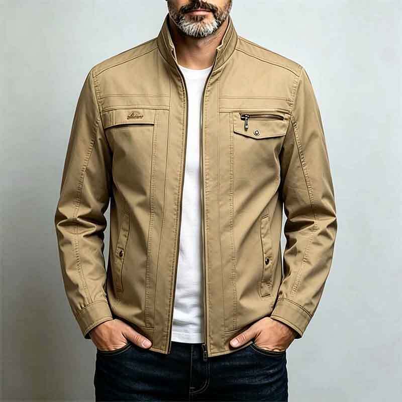 Men's sporty transitional jacket with innovative stand-up collar Mune Fashion