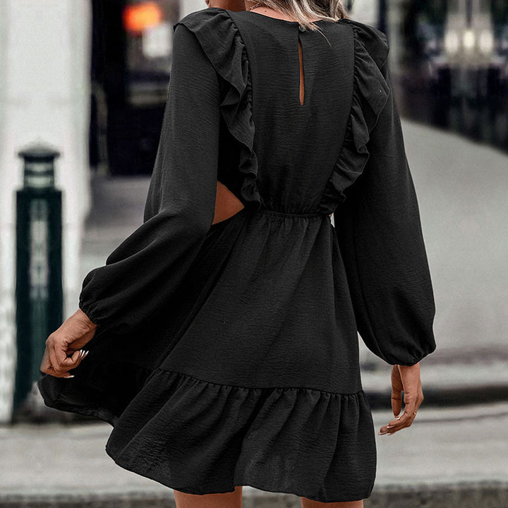 Women Stylish Wrap Dress with Ruffle Details Mune Fashion