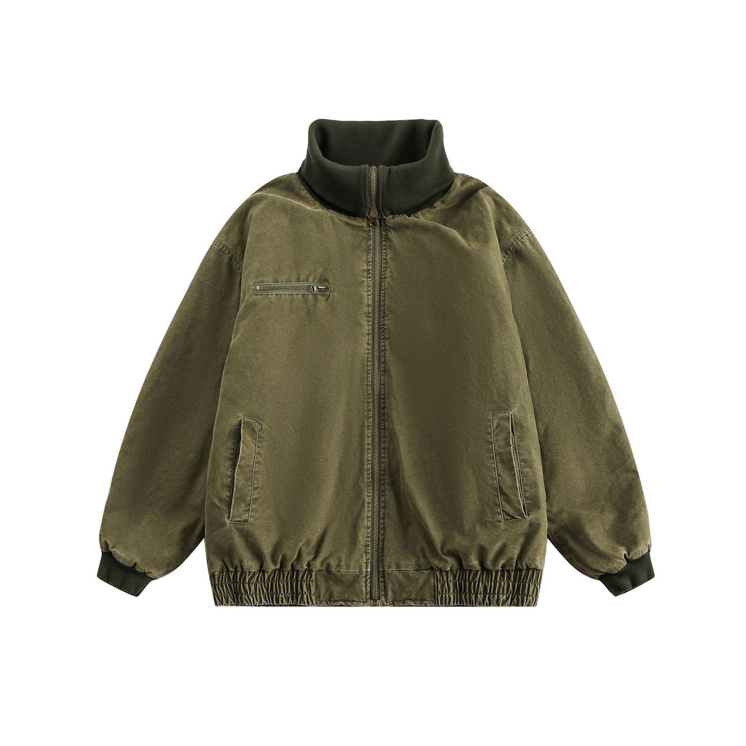 Unisex Oversize Bomber Jacket with High Ribbed Collar and Elastic Hem Mune Fashion
