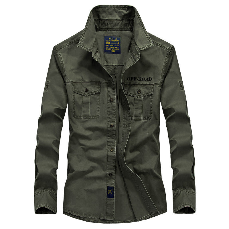 Men's Cotton Utility Shirt with Flap Pockets and Casual Fit Mune Fashion