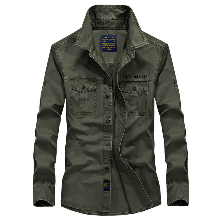 Men's Cotton Utility Shirt with Flap Pockets and Casual Fit Mune Fashion