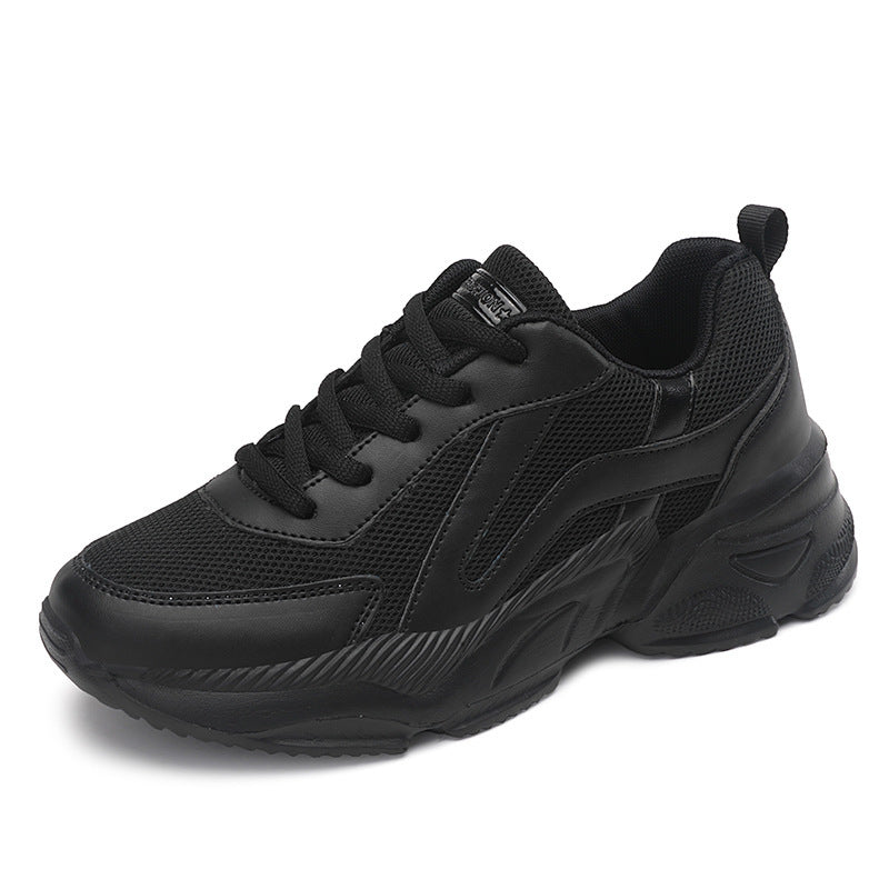 Women's cushioned leisure platform sneakers with padded comfort collar, breathable mesh, and non-slip profile Mune Fashion