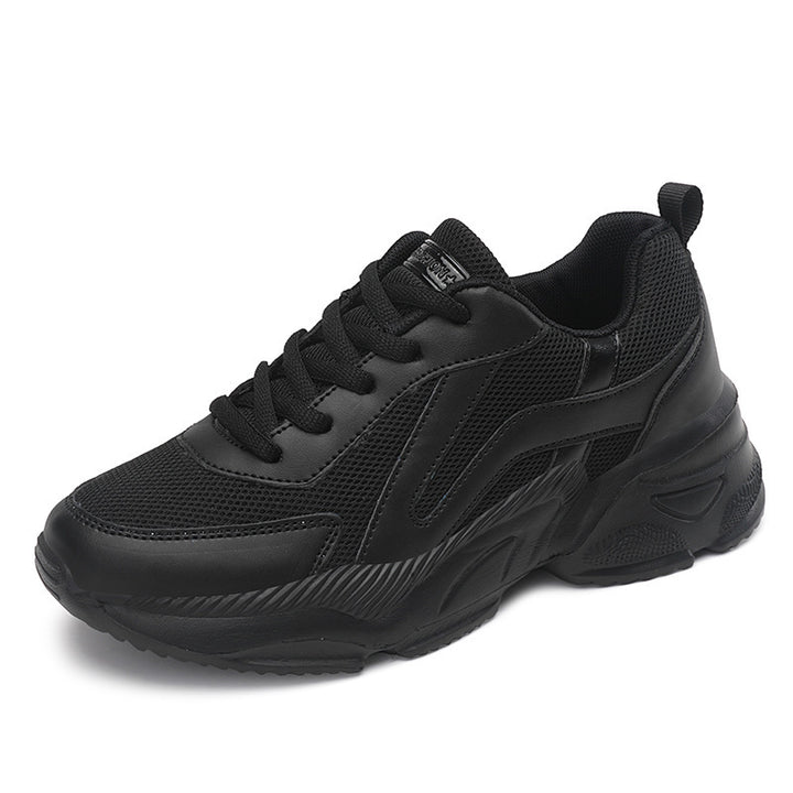 Women's cushioned leisure platform sneakers with padded comfort collar, breathable mesh, and non-slip profile Mune Fashion