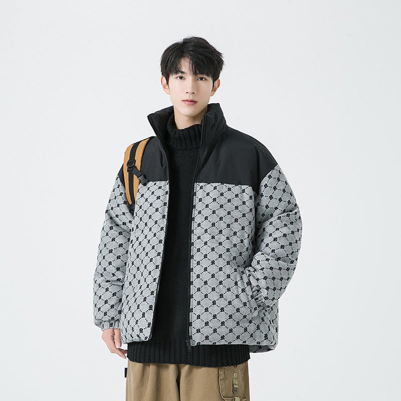 Men's quilted jacket with all-over pattern and high collar Mune Fashion