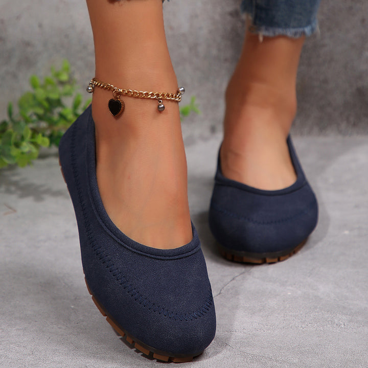 Women's comfortable ballerina slippers with padded comfort footbed and non-slip patterned sole Mune Fashion