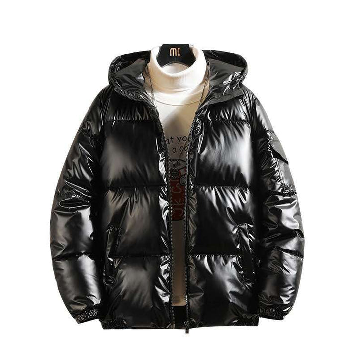 Unisex nan shiny padded jacket with hood, water-repellent high-shine surface and warming synthetic filling Mune Fashion