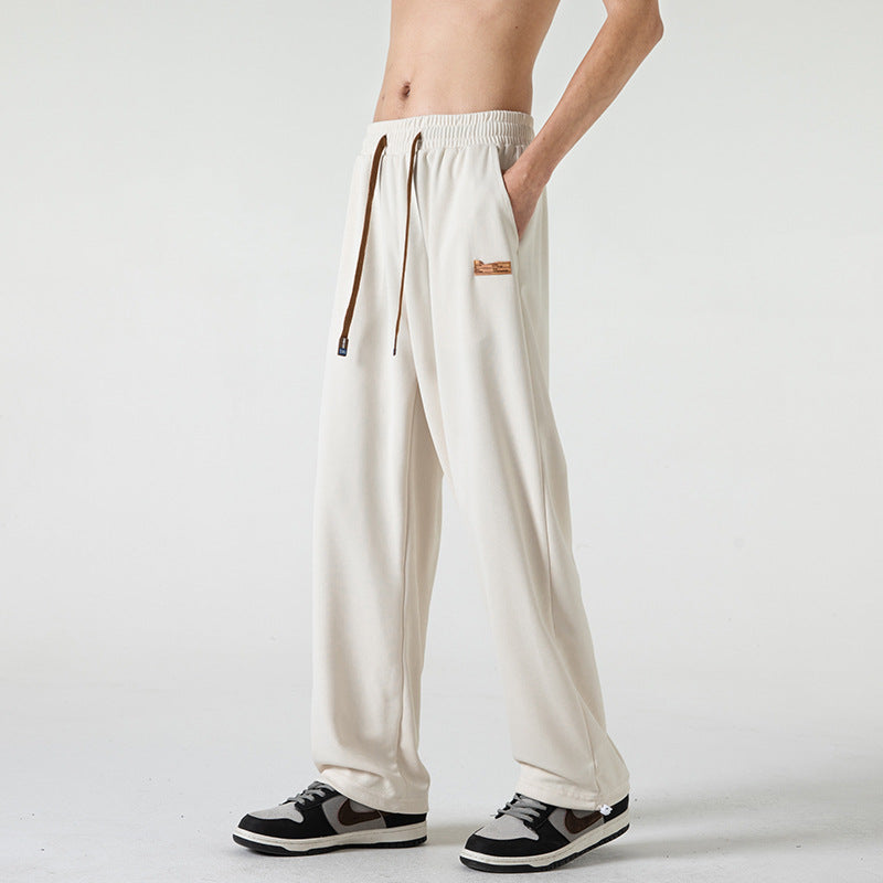 Men's Lounge Jogging Pants in Oversized Street Style with Extra Wide Leg and Drawstring Mune Fashion