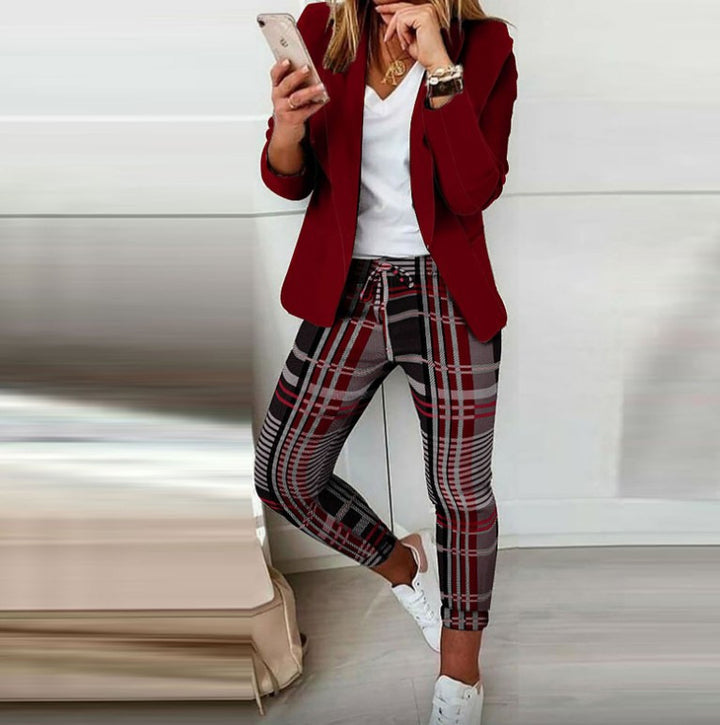 Women's Checked Slim-Fit Jogging Pants with Drawstring and Ankle-Length Cut Mune Fashion