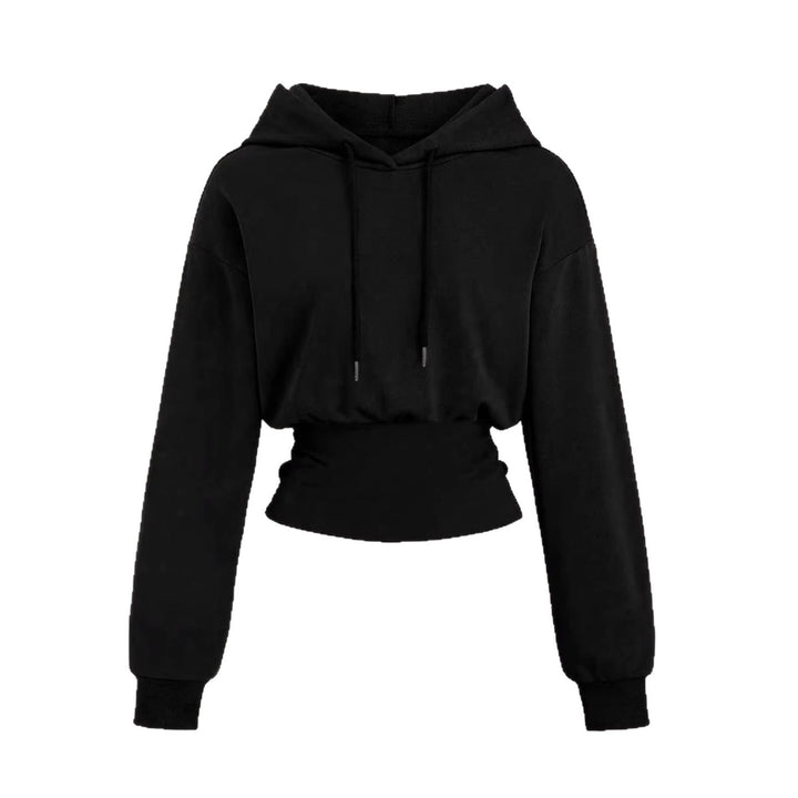 Women’s short-cut hooded sweatshirt with fitted ribbed hem Mune Fashion