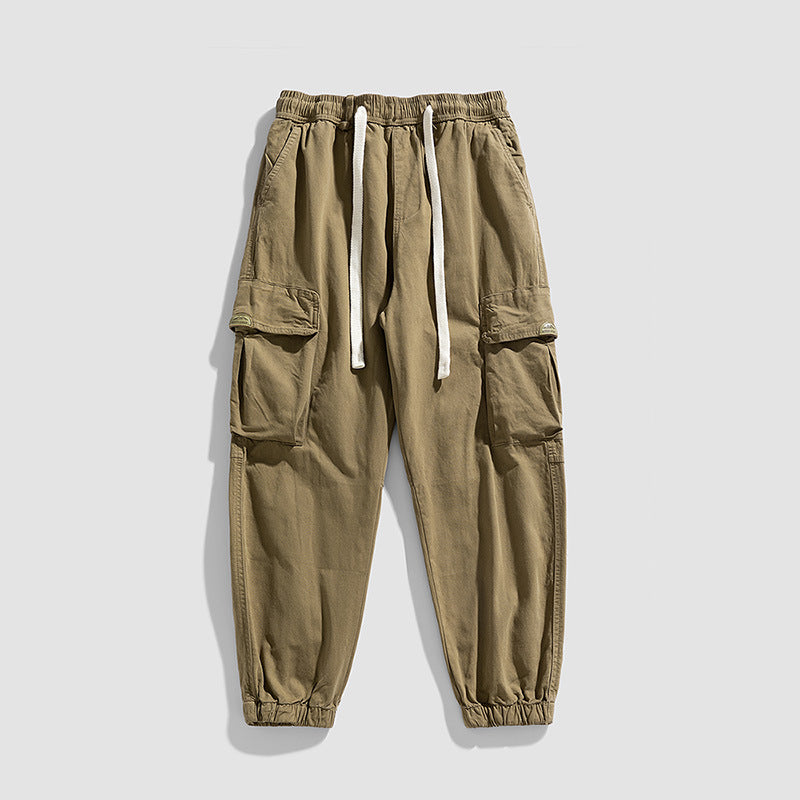 Herren Cargo-Jogger im Military-Style aus Baumwoll-Twill mit Tunnelzugbund und Mehrfachklappentaschen Mune Fashion