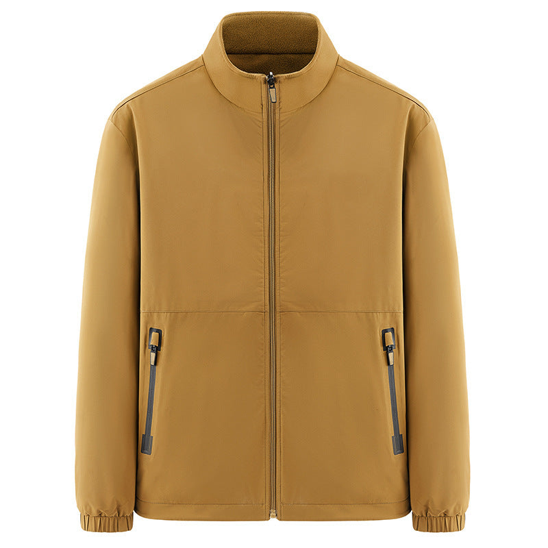 Men's minimalist technical all-weather softshell jacket with stand-up collar and water-repellent zippers Mune Fashion
