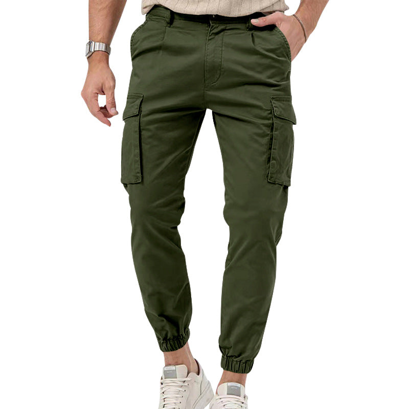 Men's tapered cargo pants in work look with patch pockets and elastic ankle cuffs Mune Fashion