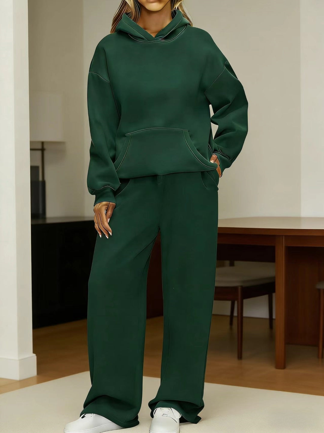 Women's cozy oversized hoodie and wide jogger pants set Mune Fashion