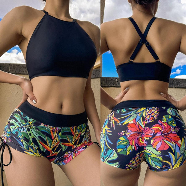 Women's Sporty Bikini Set with Colorful Pattern Mune Fashion