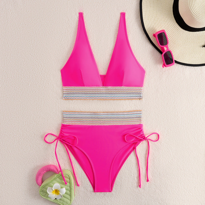 Women's High-Waisted Bikini Set with Trendy Lacing Details Mune Fashion