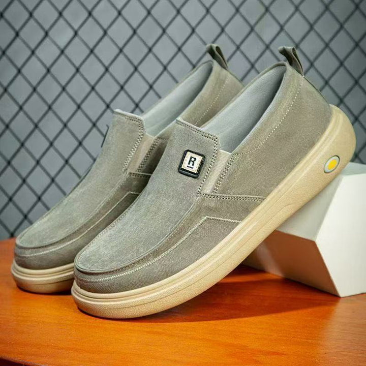 Men's Canvas Slip-On Casual Slippers with Ergonomic Comfort Platform Sole Mune Fashion
