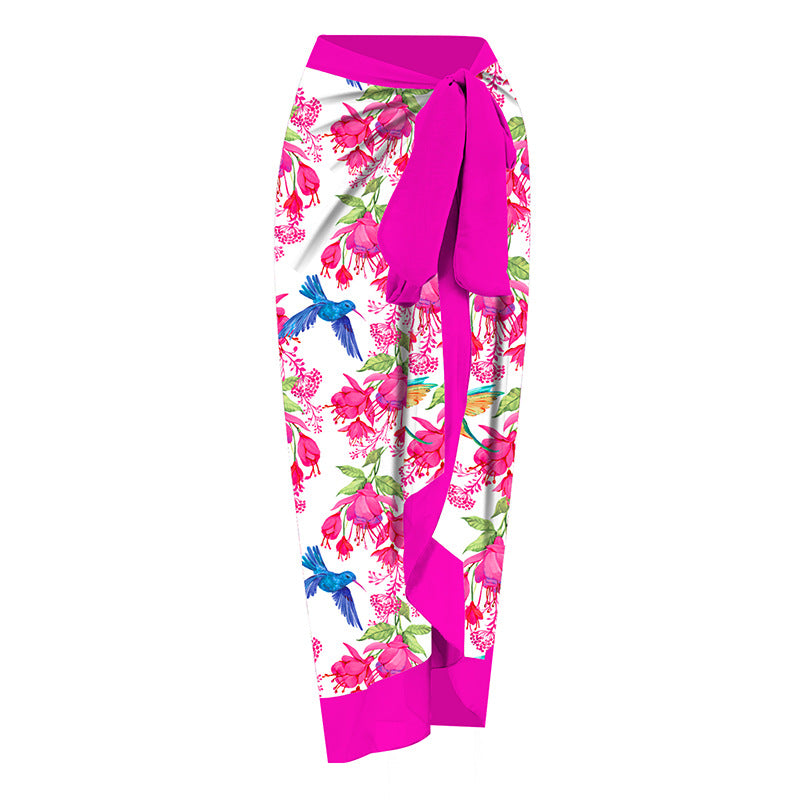Women's swimsuit with floral design and matching beach skirt Mune Fashion