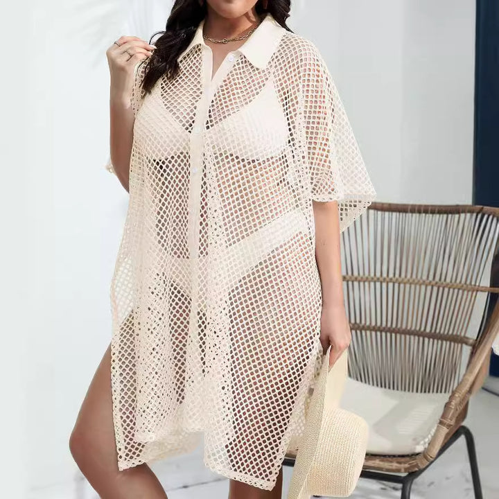 Women's transparent beach cover-up made of mesh material Mune Fashion