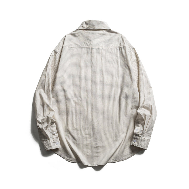 Unisex Loose Oversized Shirt with Pinstripes, Chest Pocket and Drop-Shoulder Mune Fashion