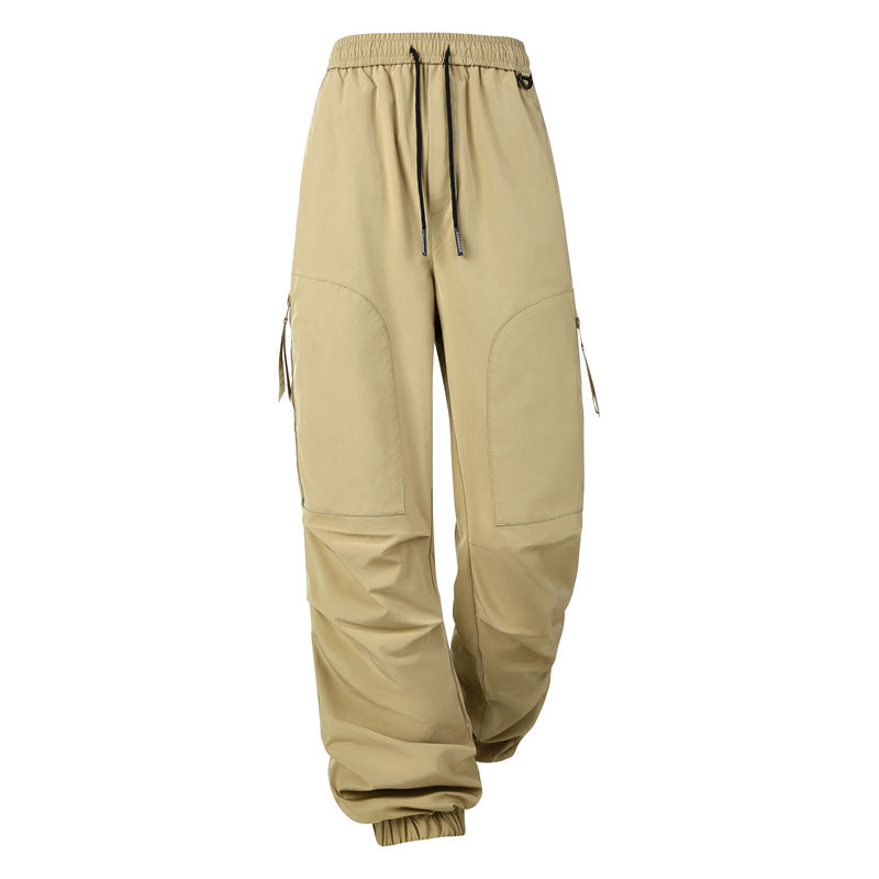 Men's loose-fitting technical cargo jogging pants with elastic waistband, drawstring & zip pockets Mune Fashion