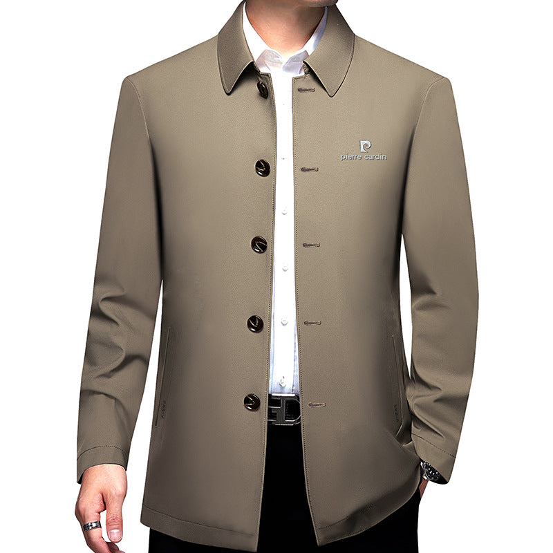 Men's short coat with minimalist design and checkered inner lining Mune Fashion
