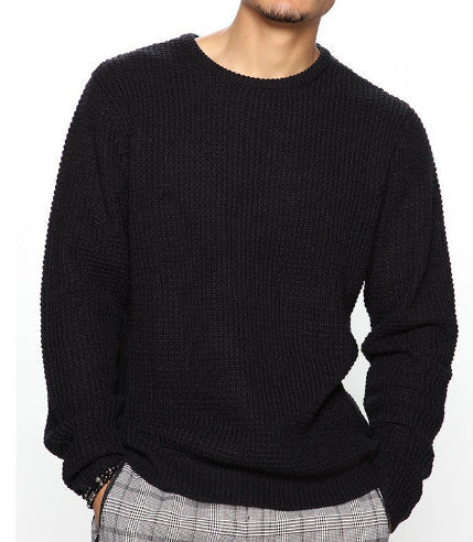 Men's Structured Sweater with Round Neck Mune