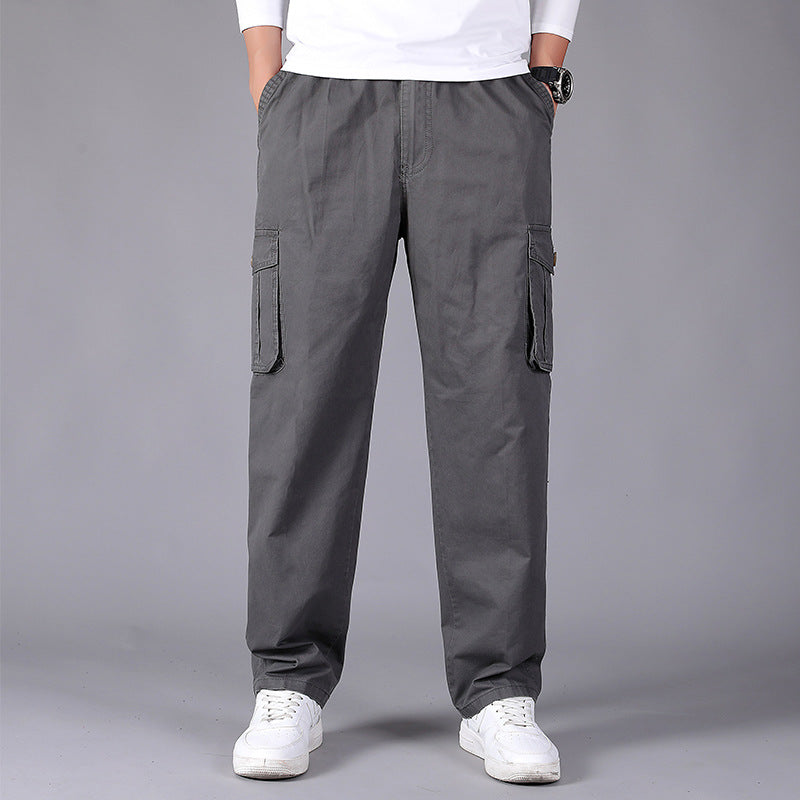 Men's cargo pants in utility style with elastic waistband, straight leg, and patch flap pockets Mune Fashion